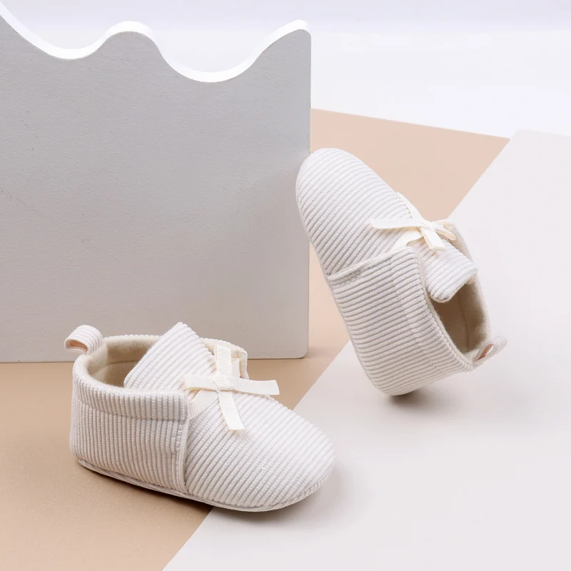 New Arrival Lace-Up Corduroy Material Soft Sole Baby Newborn Boy Shoes Spring Autumn manufacture