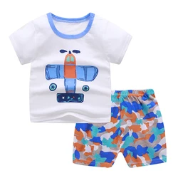 Wholesale  price kids clothings  short sleeve suit for summer  pajamas  for boys and  girls