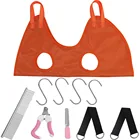 Helper Soft Flannel Pet Clippers Trimming Comb Nail Dog Grooming Hammock Set For Grooming