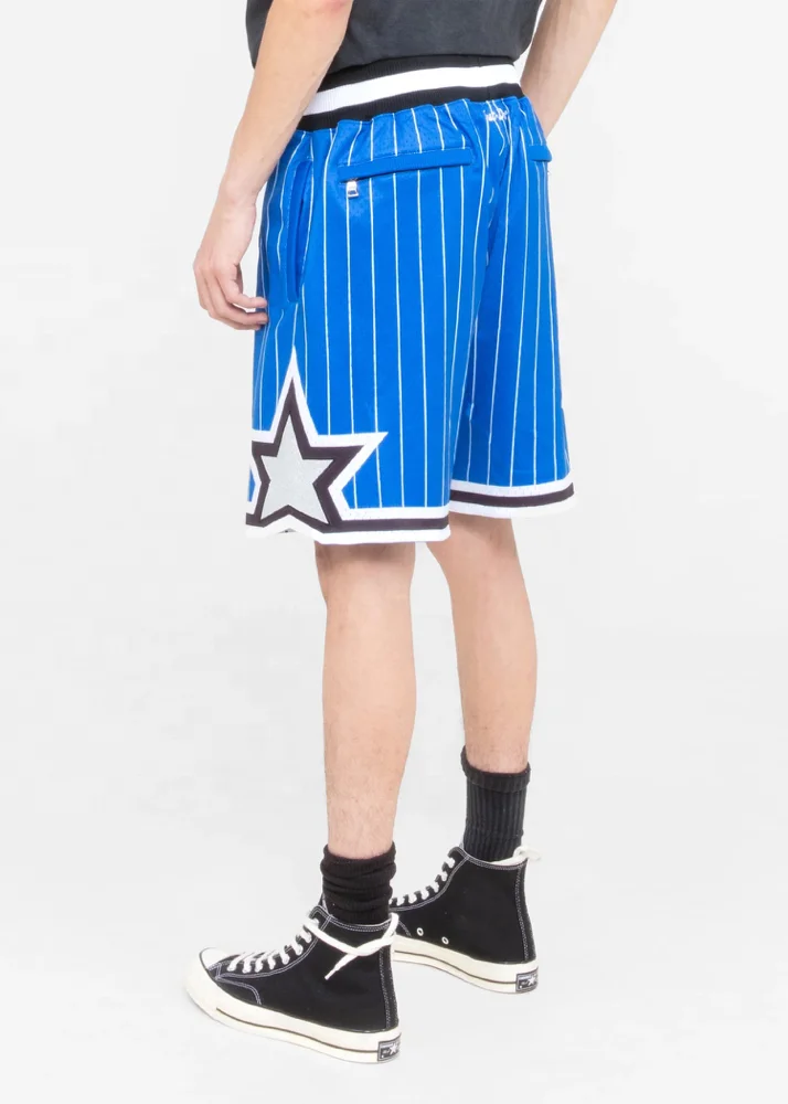 Custom logo retro old school vintage streetwear style perforated mesh embroidered Magic just mens don basketball shorts