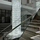 Chandeliers And Chandeliers Modern Hotel Staircase Iron K9 Crystal Customize Long Chandelier For High Ceilings