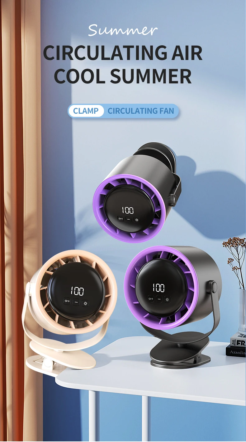 Rechargeable Mini Clip Fan, USB, 4000mAh - detail 2
