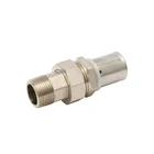 Union S16-1/2M H Water Floor Heating Pipe Fittings Brass Press Male Union Coupling Fittings For Pex