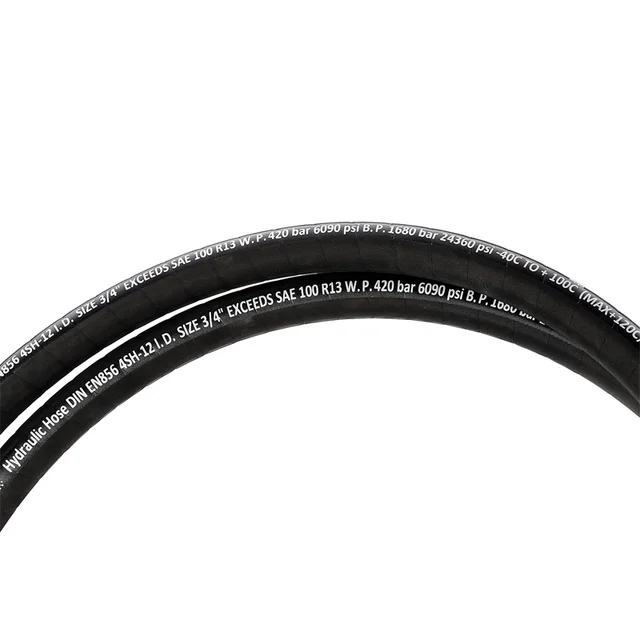 Flexible 3/4 High Pressure Oil Resistant DIN EN856/857 4SH/4SP 4-speed Spiral Hydraulic Rubber Hose Cutting Service Temperature