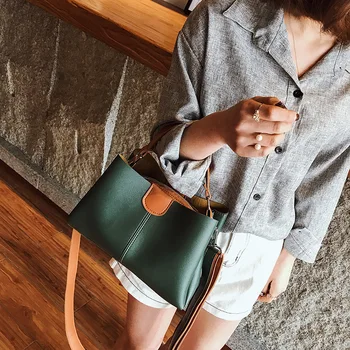 New Arrival Bucket Purse Female Color Matching Korean Style Simple Big Tote Handbag 2022 Women Bags