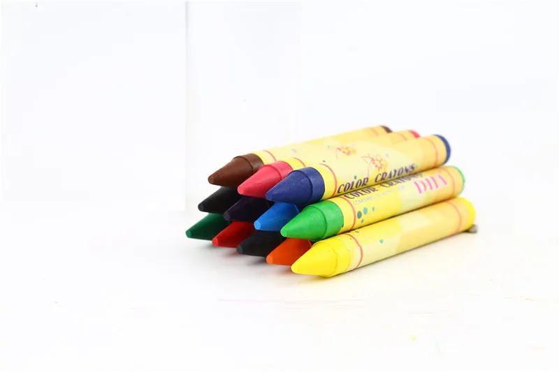 Wholesale 12 Bright Colors Custom Washable Wax Crayon Set for Kids