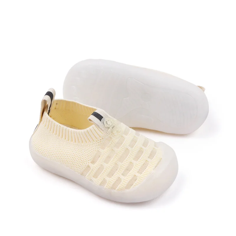 Spring and Summer Solid Color Mesh Surface Breathable Children Soft Soled Toddler Floor Shoes manufacture