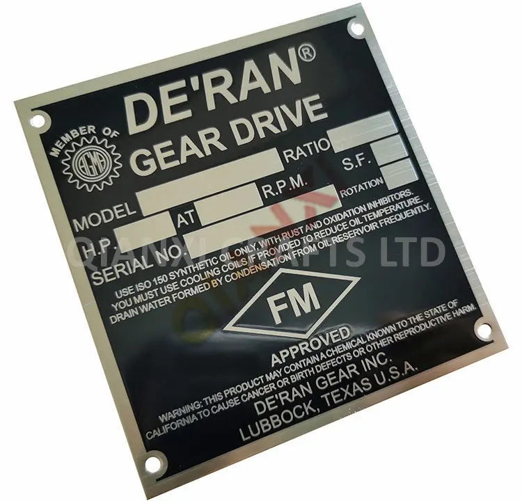 product custom laser engraved aluminum machine nameplate ss etching metal label etched stainless steel name plate-2