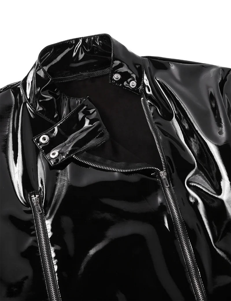 Hot Mens Leather Long Sleeve Lightweight Outwear Black Plus Size Motorcycle Jacket Biker Coat