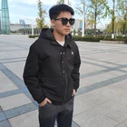 Jacket Black Logo Plain Varsity Men Designer Jacket Man Fashion Office Casual With Hood