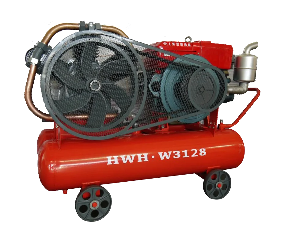 New W3128 Portable Diesel Engine Air Compressor for Mining Piston Type 380V Lubricated