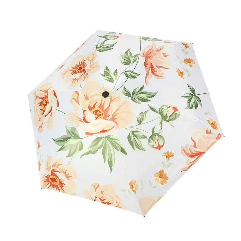 DD1292  Manual 5 Fold Umbrellas Portable Mini Parasol Summer Women Gift UV Protection Pocket Compact Ultralight Umbrella