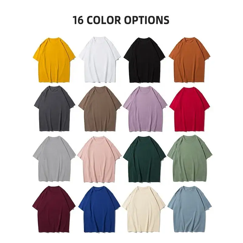 Wholesale 280gsm 100% Cotton T-shirt O-neck Tee Top Print Custom Logo Printed Blank Shirt Group Party Promotional Shirt