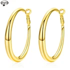S925 Silver Needle Round Hoop Big Huggie Large Earrings Gold Plated Surface Polished Bamboo Hoop Earrings