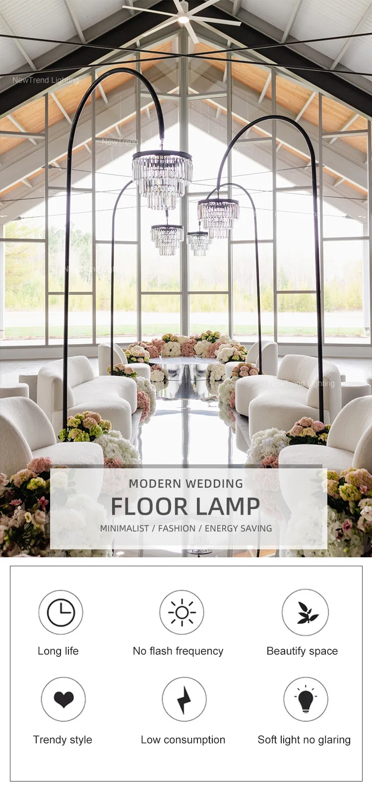 lc0826 new product wedding decoration acrylic crystal road lighting chandelier stand for wedding props floor lamp -0