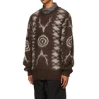 Custom Brown Fuzzy Man Fashion Sweater Winter Man Wool Vintage Male Clothing