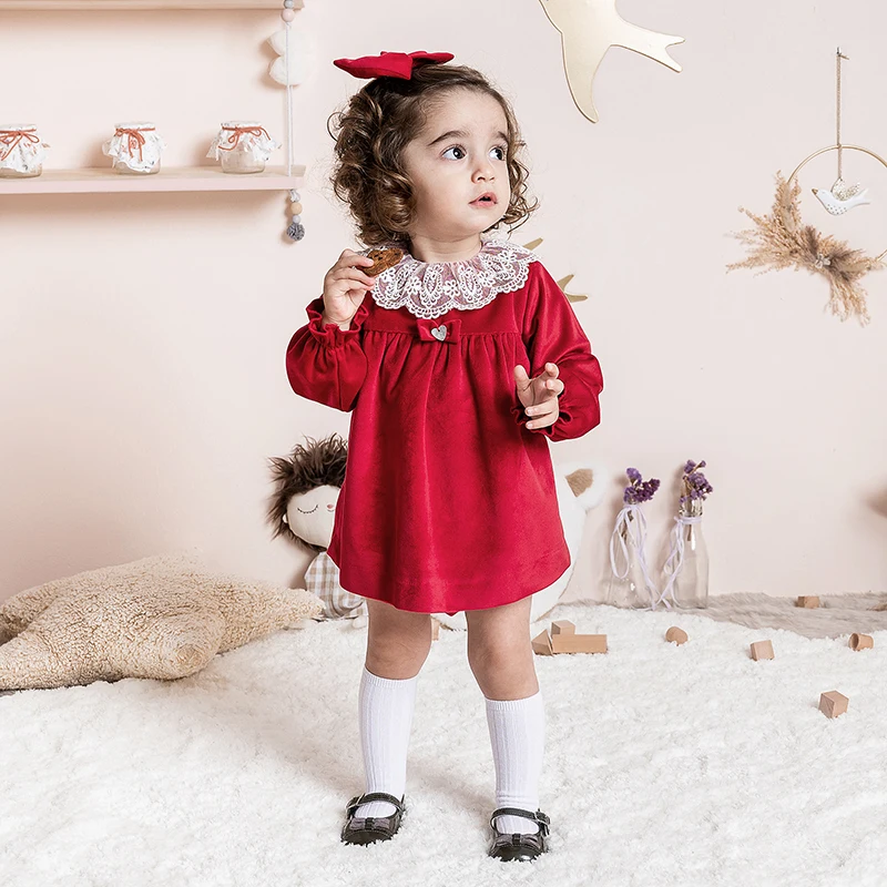 2023 Guangzhou manufacturer long sleeve winter baby girl dress kids girls dresses toddler dresses