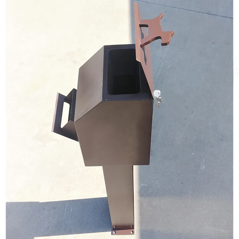 Outdoor Pet Dustbin Poop Box Park Residential Property Stainless Steel