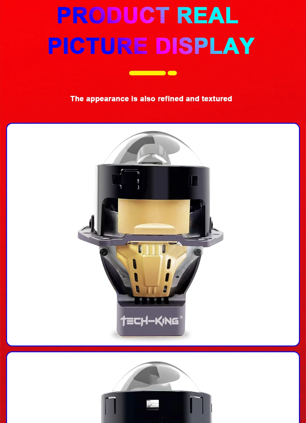 TECH-KING TIR bi-prism direct laser lens near and far light integrated 3-inch double lamp cup lens headlight projector headlamp