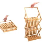 Stand BK-113 Eco-friendly Bamboo Three-stage Camping Rack Outdoor Stand Display Stand Can Be Bamboo Camping Rack