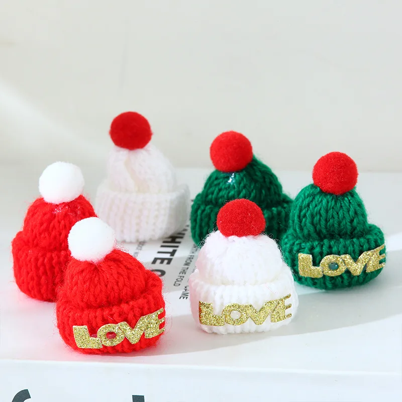 Wholesale Christmas gifts Mini hats mini scarves Red green decorative pendants Christmas tree decoration props