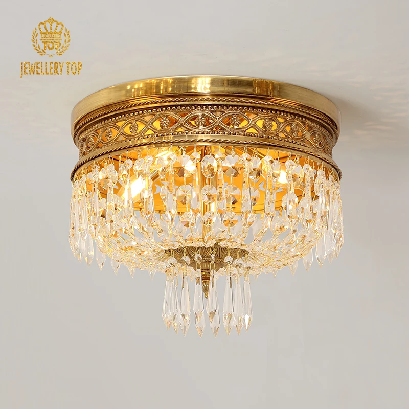 baroque brass ceiling lights with crystals