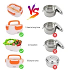 Plastic Warmer 2021 New 110V/220V Plastic Portable Tiffin Heated Bento Thermo Electric Food Warmer Lunch Box