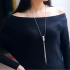 Pearl Necklace Necklaces 2021 Latest Full Diamond Geometric Tassel Pendant Pearl Jewelry Long Necklace