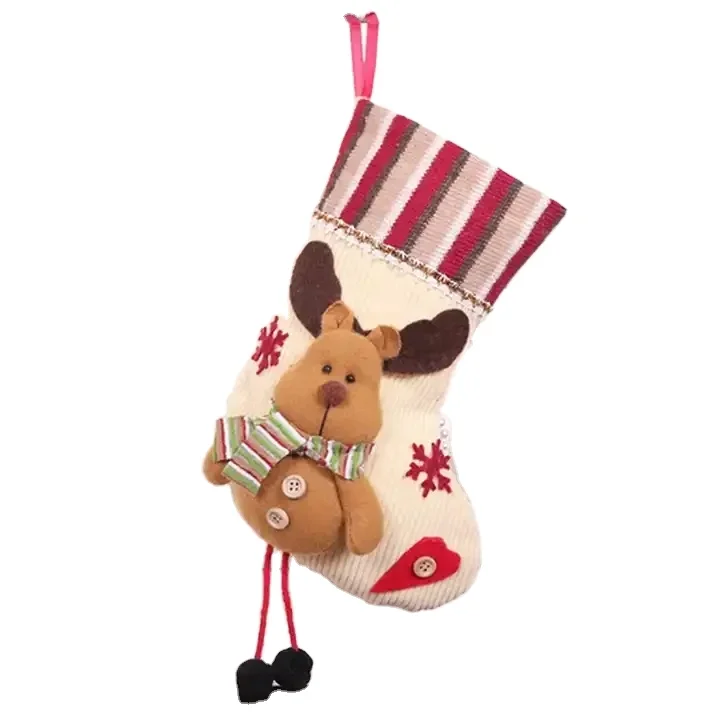 Factory wholesale Christmas tree decoration accessories Santa Claus snowman gift  novelty short socks