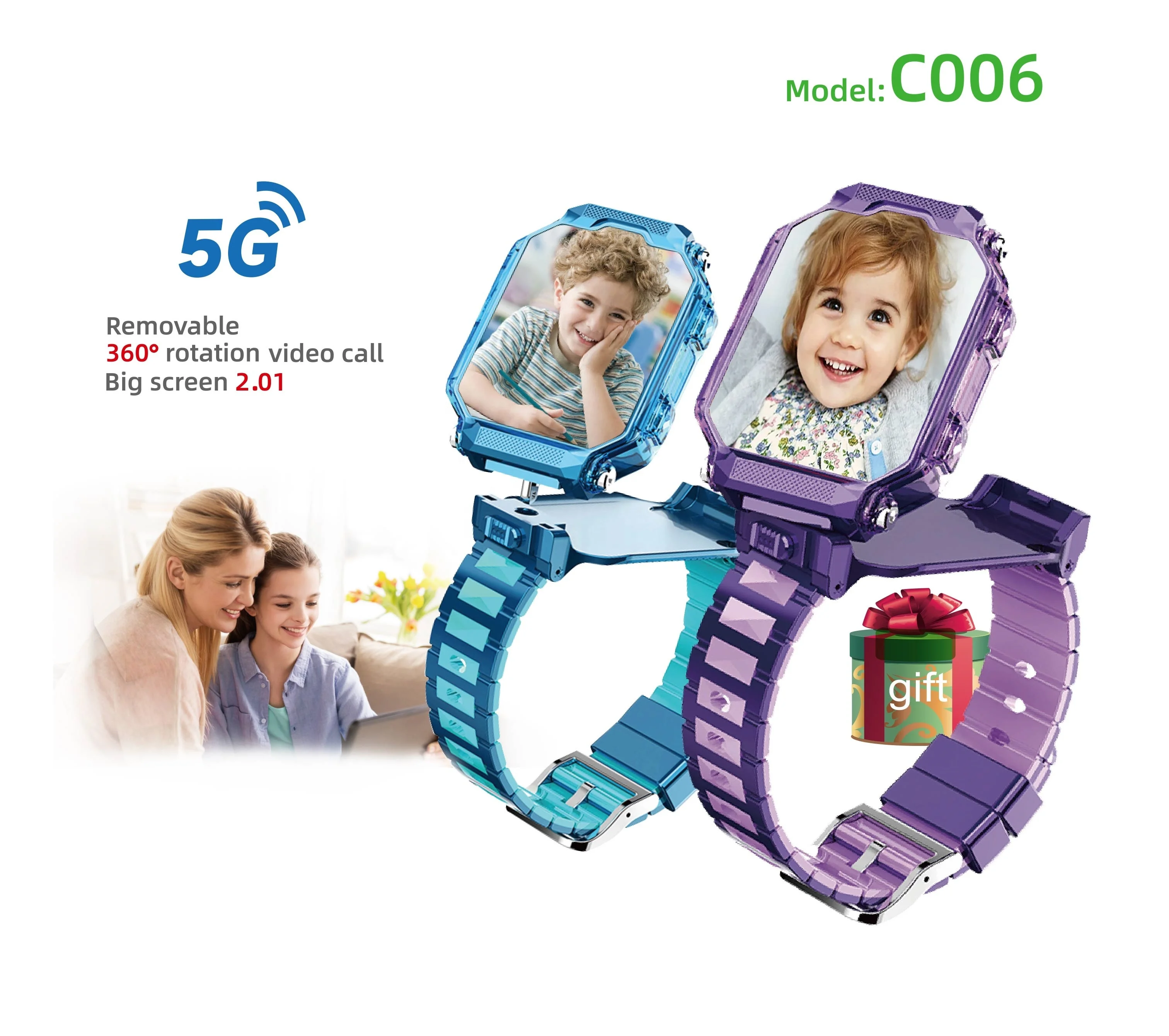 Children Smart Watch for Kids Boys GPS Watch Kid IP67 Waterproof SOS Video Call 5G Sim Card Network Kids Watch Smart