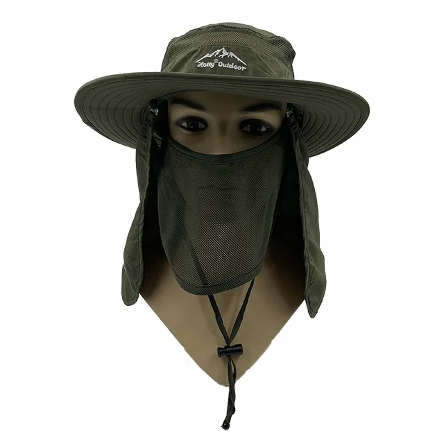 green bucket hat with string