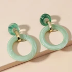 Earrings Pendant Earring Vintage Green Custom Resin Acrylic Earrings Geometric Oversized Hoop Pendant Earrings