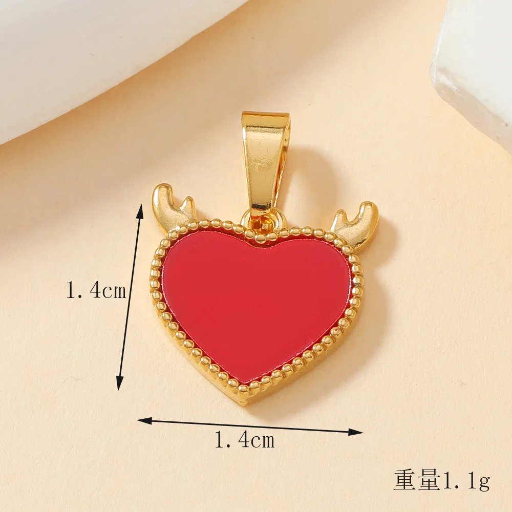 Classic Refined Elegant Women Drop Oil LOVE Love Pendant Necklace Handmade DIY Jewelry Accessories 7