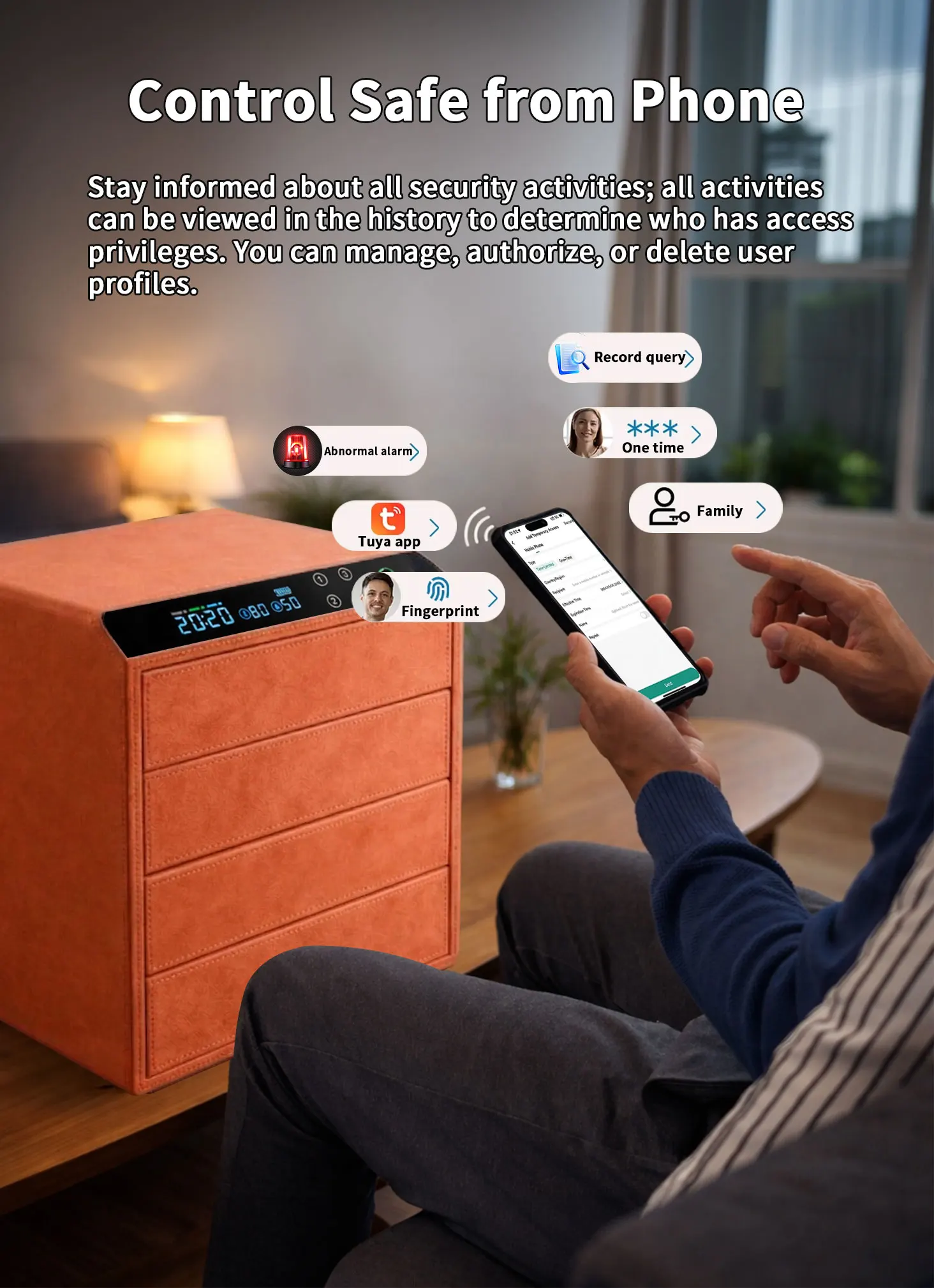 dr 1274 ft ceqsafe smart biometric fingerprint electronic safe box smart hidden diversion steel safe for home and hotel use-4