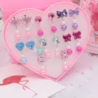 Plastic Earrings Fashion Cute Plastic Resin Earrings Princess Color Crown Bow Shape Statement Earrings Set