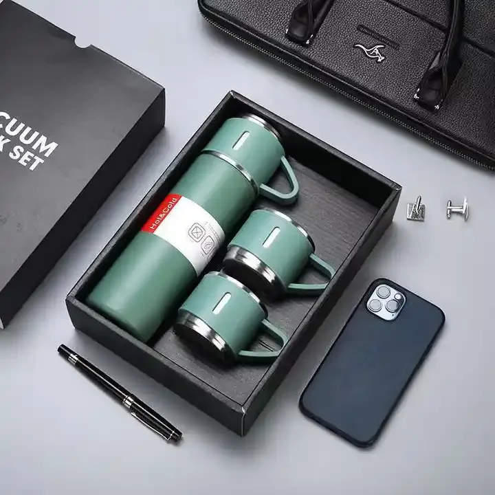 Free  shipping Stainless Steel Vacuum Flask Travel Mug Business Thermos Cup Vacuum Flask Gift Set 304 Box