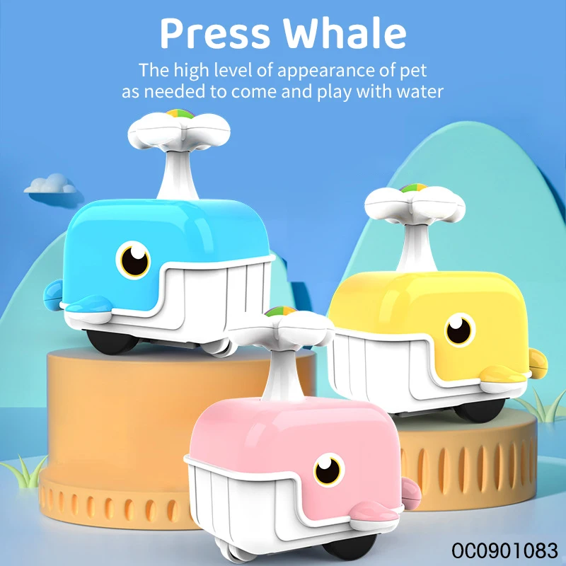 Cartoon whale car baby toys car press sliding and go car toys for kids