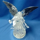 Wings Christmas Decorations With Silver-plated Wings And Acrylic Angels Holding Instruments With LED Lights