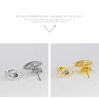 Blue Earrings Saudi Arabia 18K Gold Plated Copper Blue Evil Eye Stud Earrings Tops Design For Women