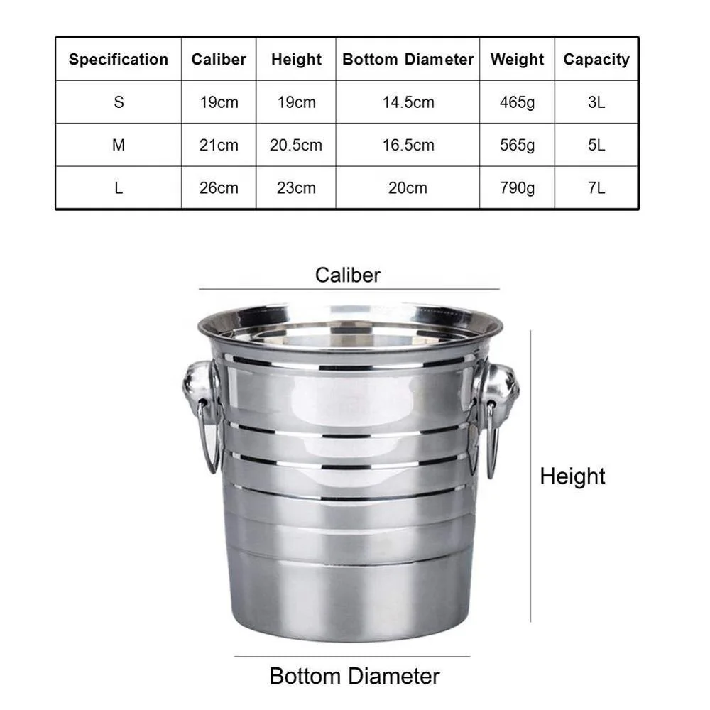 Stainless Steel Bar Accessories Champagne Bucket Bulk Sale Ice Buckets