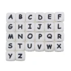 Letter Beads Silicone Beads Wholesale BPA Free Lanyard Baby Teether Teething Chew 12MM Silicone Letter Beads