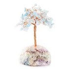Crystal Healing Gemstone Tree Aquamarine Crystal Wishing Money Fortune Trees