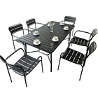 Iron Furniture Iron Iron Patio Set Modern Outdoor Iron Patio 7pc Dinning Table Set Outdoor Garden Restaurant Furniture
