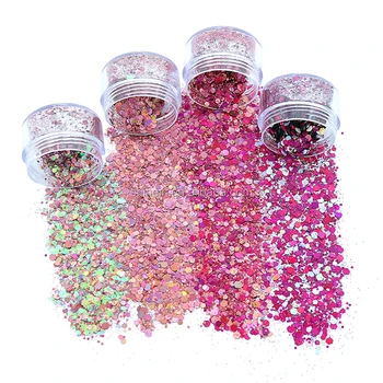 Mixed Warm Colors Sequins Glitter Nail Hair Body Eye Face Glitter for Costume Makeup Party Performance