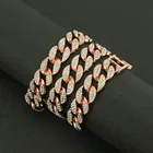 Diamond Hip-hop Rap Accessories Full Diamond Gold Cuban Link Chain Jewelry Necklace