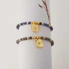 Gem Stone Bracelets Designer Geometric Starfish Gem Stone Beads Heart Bracelets Gold Plated Jewelry