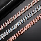 8MM CZ Iced Out Cuban Bracelet Hip Hop Rose Gold Interval Silver Bracelet