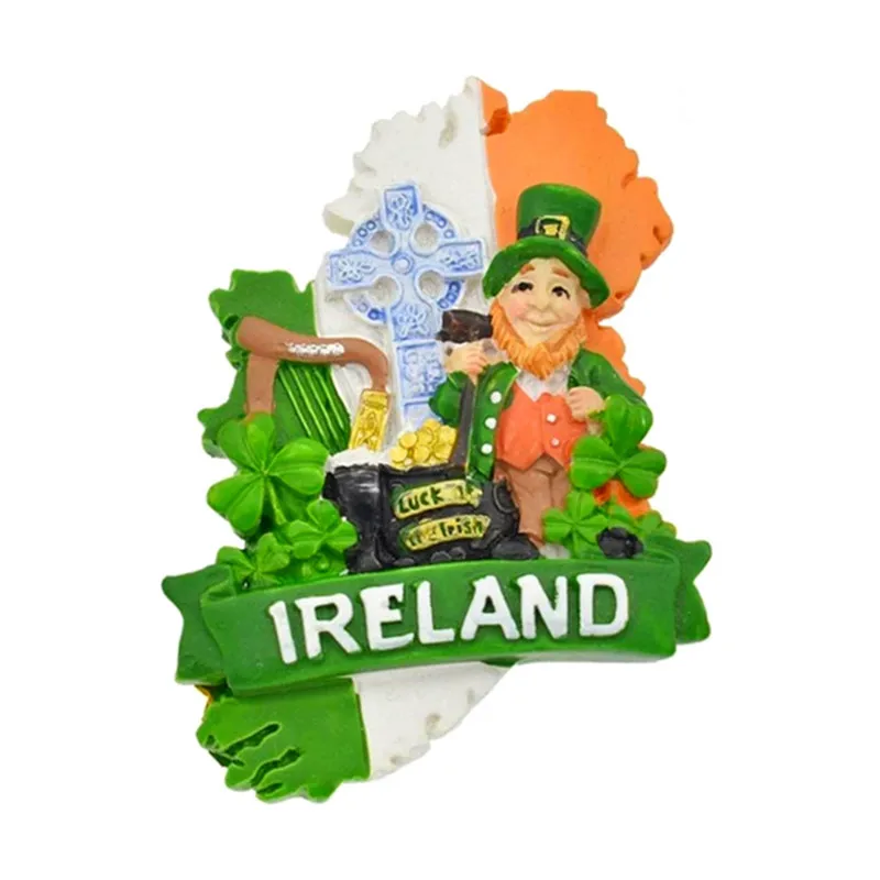 Ireland 3D Resin Fridge Magnet Tourism Souvenirs Refrigerator Magnetic Sticker 