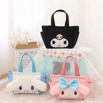 Cartoon Kuromi handbags Plush Sanrio Cute Bag Melody and Kuromi plush Kawaii My Melody bags soft Kuromi handbags