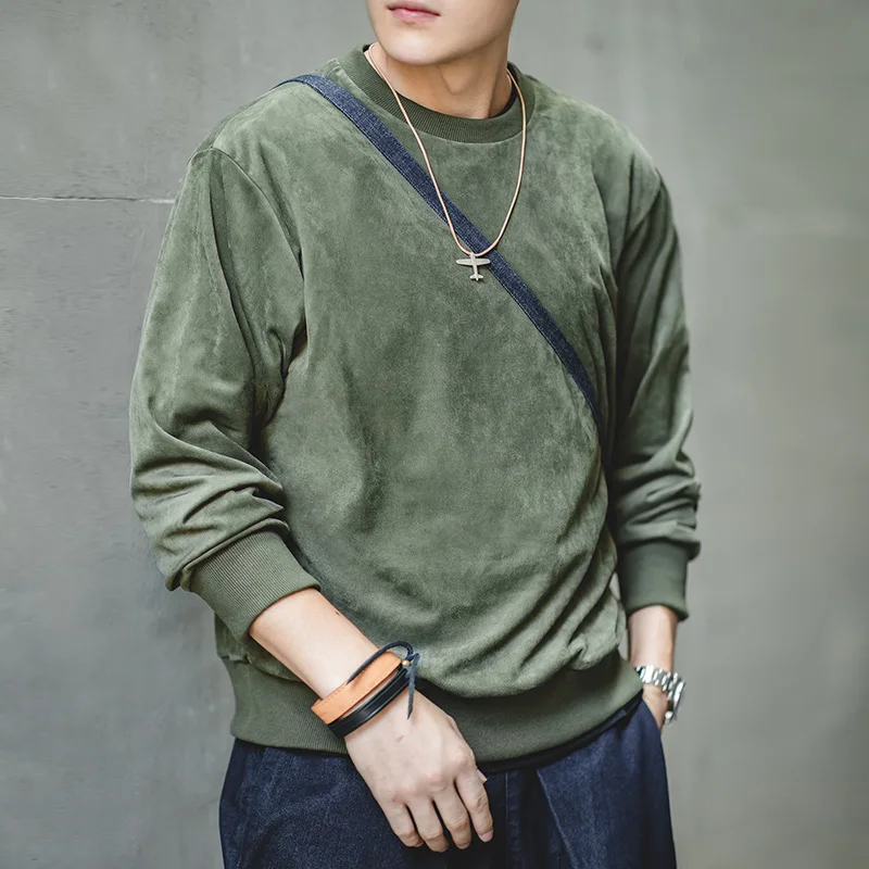 Olive green sweatshirt for men Clearance